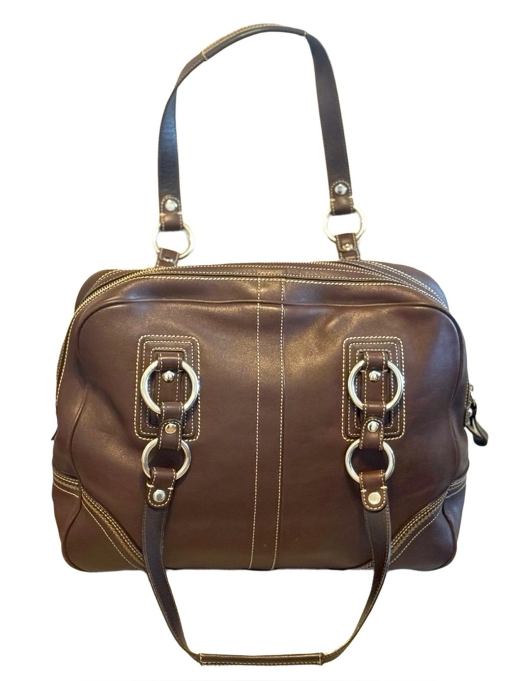 Coach Vintage Brown Leather Soho Satchel Purse with Dust Bag F10581